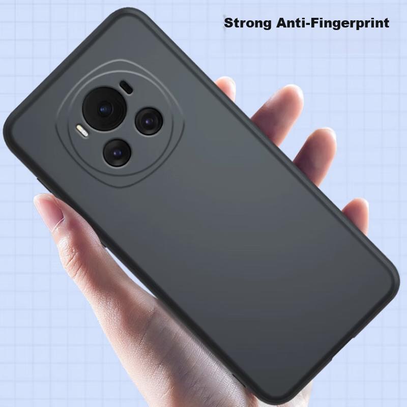 Phone Case for Honor Magic 6, Full Coverage Frosted Soft, Shockproof Protective Cover - Matte Black