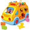 UQTOO Car Multifunctional Baby Music Matching Educational Early Fingertip Musical Birthday Indoor Activity Cube Toy, Bus, Toy, Children, Car,