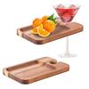2/6 шт. Тарелки для закусок к вину Деревянное сервировочное блюдо с держателем для стекла Фрукты Закуски Суши Еда Деревянные сервировочные тарелки Кухонные инструменты