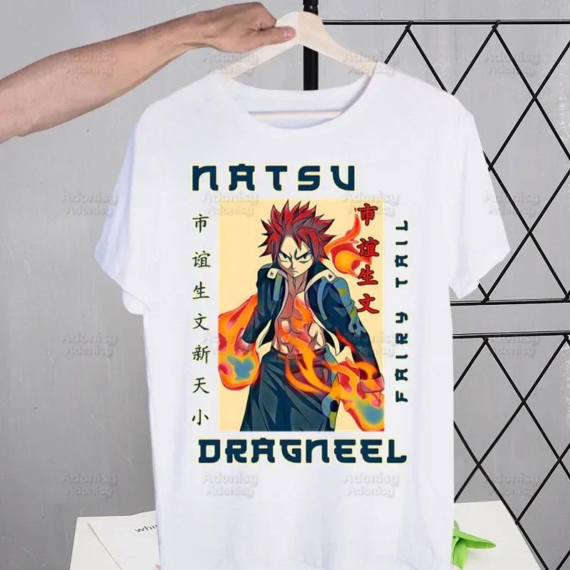 Футболки с изображением персонажей аниме Fairy Tail: Нацу, Эрза, Грей, Люси, летние футболки в стиле хип-хоп для мужчин и женщин, футболки в стиле стритвеар, футболки с коротким рукавом.