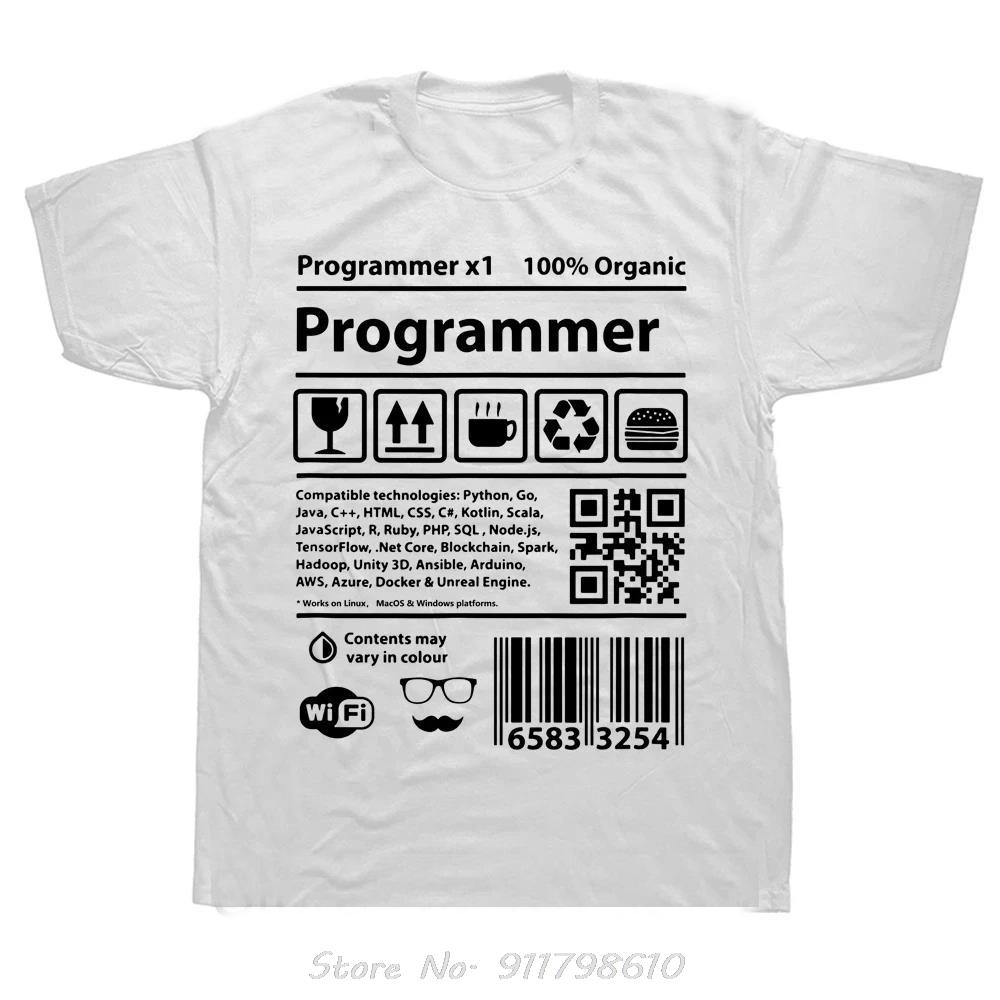 Оверсайз футболка Stack Overflow Штрих-код программиста Мужская одежда Разработчик Хлопковая футболка Программирование Программное обеспечение Фитнес футболка