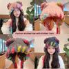 Lightweight Warm Ear Knitted Fleeces Hat Elastic Rainbow Headgear Hat Cute Ear Muff Hat  7-13 Years