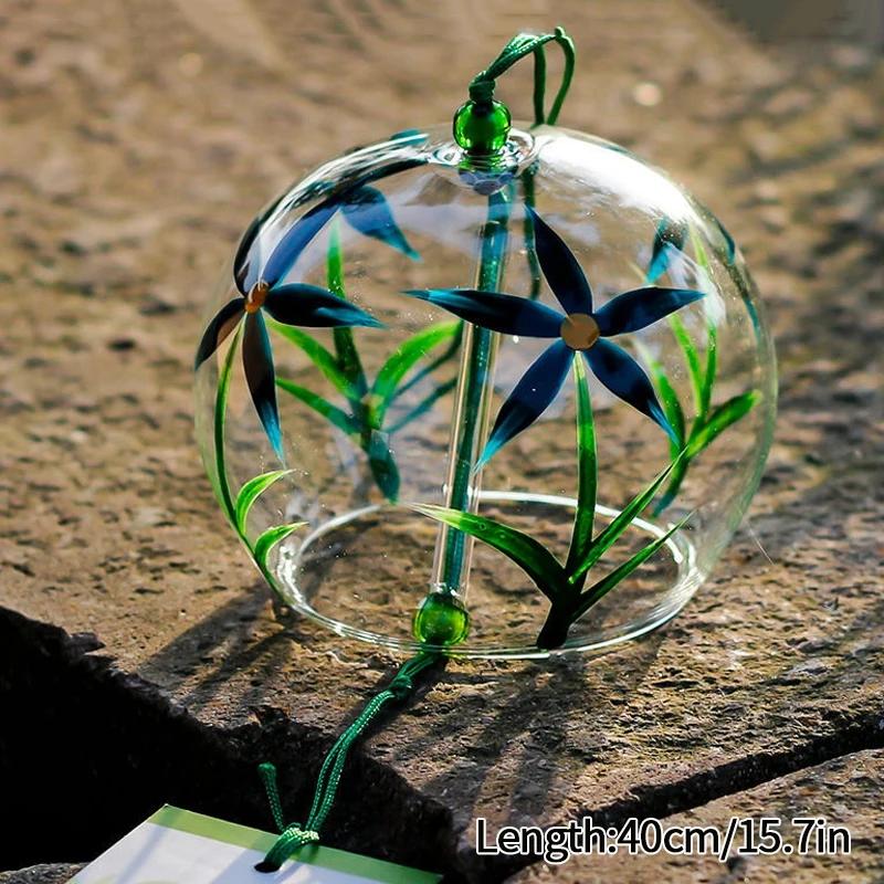 Japanese Wind Chimes Glass Wind Bell Window Hanging Wind Music Garden Hanging Pendants Outdoor Decoration Room Decor