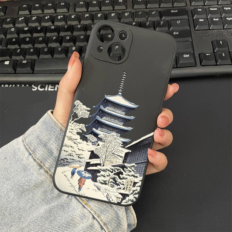 Японский Пейзаж Горы Фудзи Чехол для Телефона для IPhone 16 14 13 12 11 15 Pro Max Mini XR XS X 15 14 7 8 Plus SE2 Силиконовая Задняя Крышка