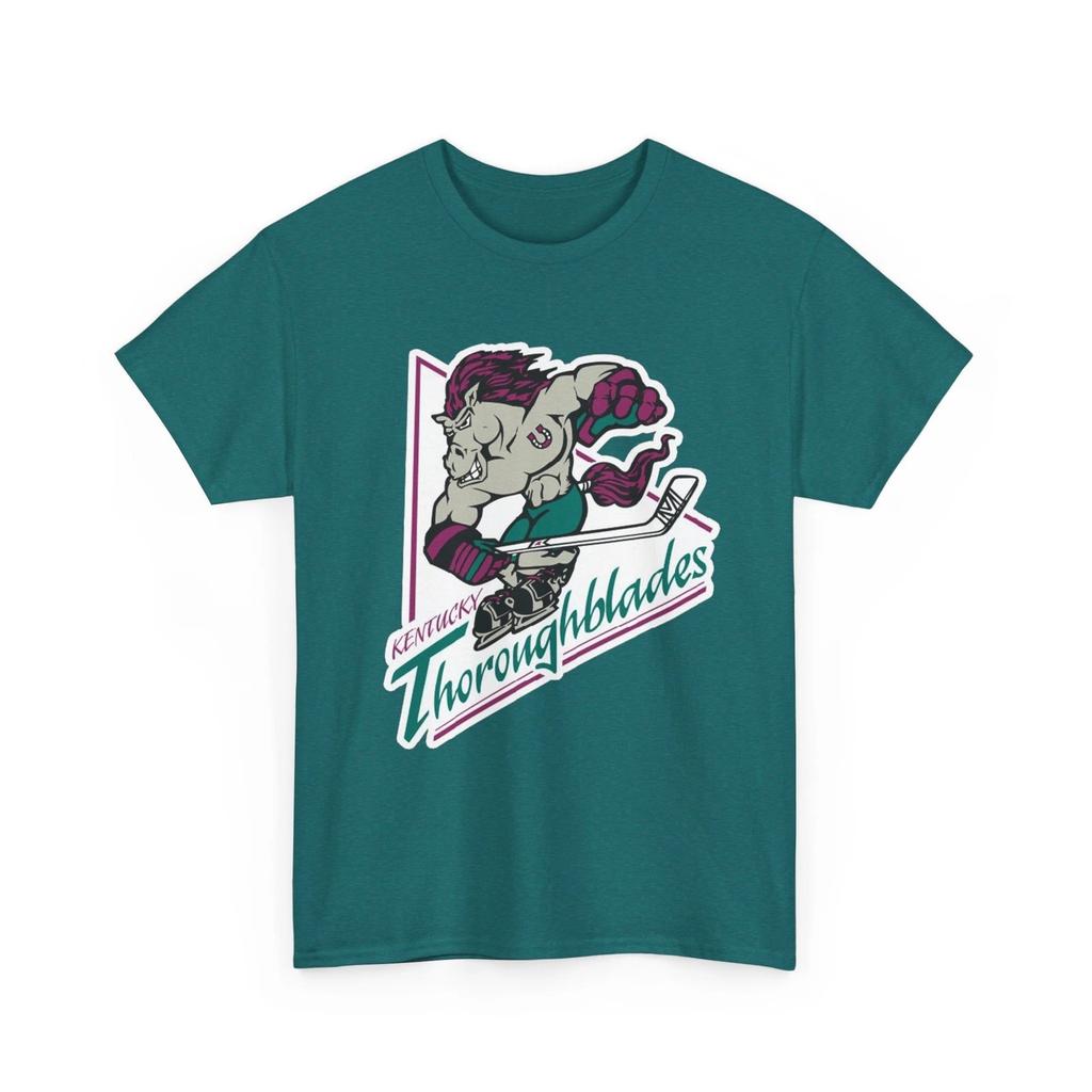 Kentucky Thoroughblades Printed T shirt Defunct Hockey Team Sports Collectible
