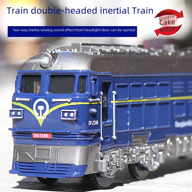 Antique Green Electric Train Freight Car Model Toy with Light & Sound Effects