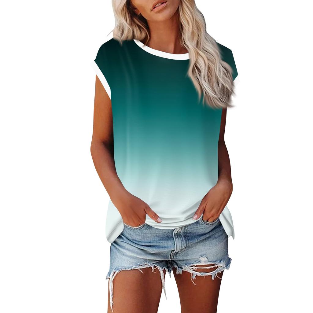 Модная женская однотонная свободная рубашка с круглым вырезом и короткими рукавами, повседневный топ с короткими рукавами