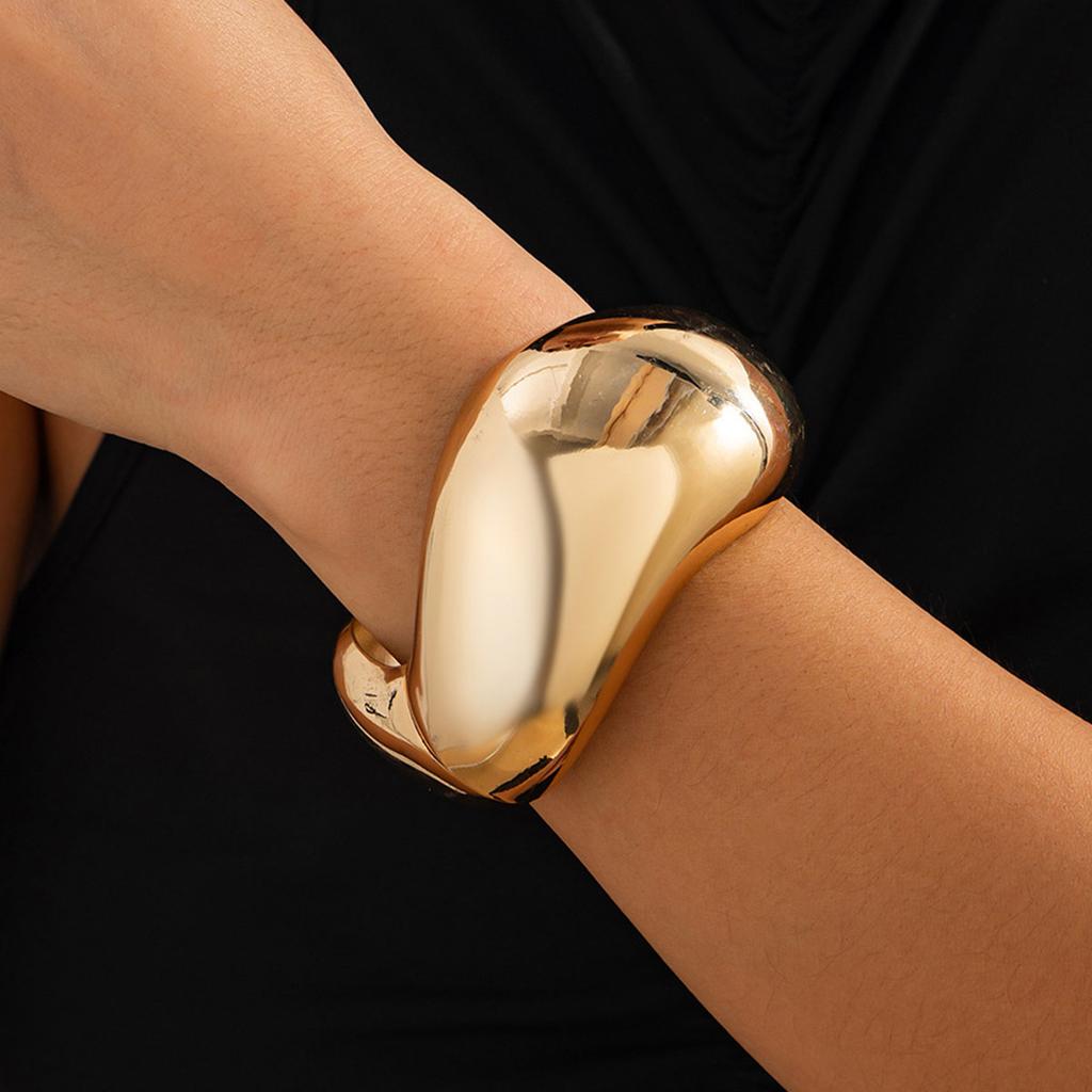 Преувеличенный панк нерегулярный широкий манжет массивный браслет винтажный золотой цвет пружинные браслеты для женщин мужчин ювелирные изделия