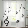 Музыкальные ноты, прозрачные шторы, вуаль для спальни, занавеска для гостиной, окна, прозрачные шторы, кухонные тюлевые шторы