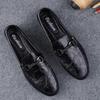 Elegantes Leather Male Slip On Footwear Office Formal Flats Wedding Party Mens Dress Shoes Breath Driving Lazy Loafers Moccasins