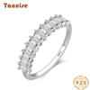 Tancise Classic 925 Sterling Silver Zircon Ring Ladies Jewelry Wedding Promise Party Gift
