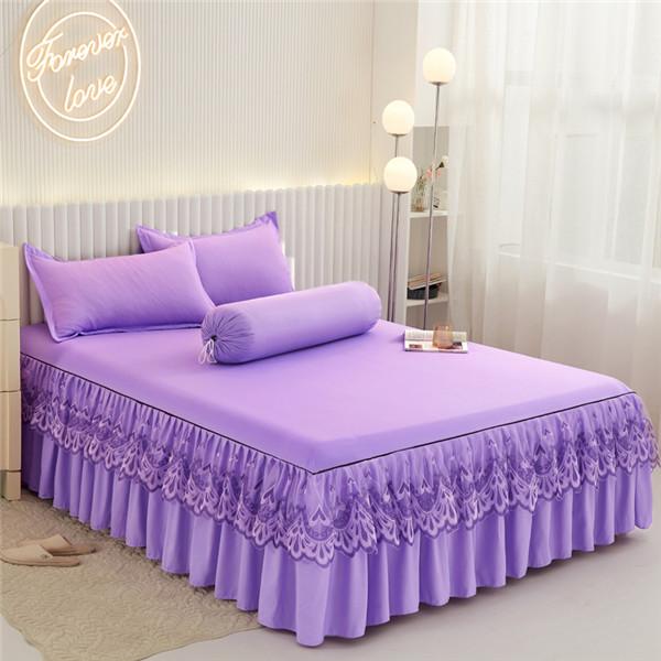 2024 New Luxury Lace Bed Skirt Mattress Cover 3PCS Bed Sheet With 2 Pillowcases Bedspread Fitted Sheet Bedding Set