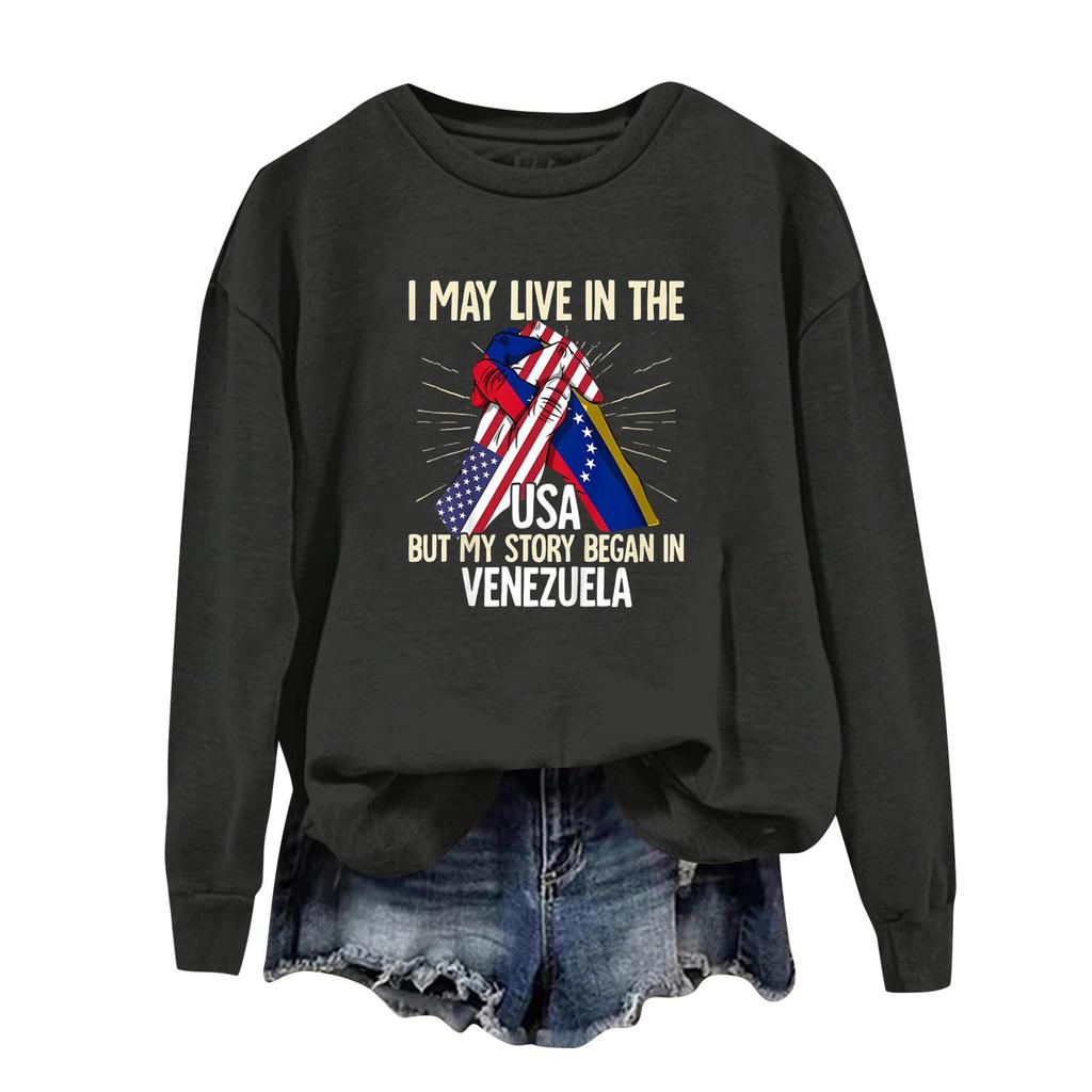 Женский спортивный худи с круглым вырезом и длинными рукавами с принтом