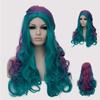 Braiding Style Long Curly Rainbow Wig Cosplay Costume Synthetic Hair Perucas Fashion Harajuku Lolita Long Colorful Hairpiece