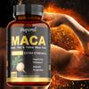 Органические капсулы с корнем маки, 1500 мг на порцию, повышают энергию, балансируют уровень гормонов, без глютена, веганские.
