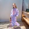 Костюм-свитер для девочек, весенне-осенний, стильный спортивный костюм из двух частей для девочек среднего и большого размера