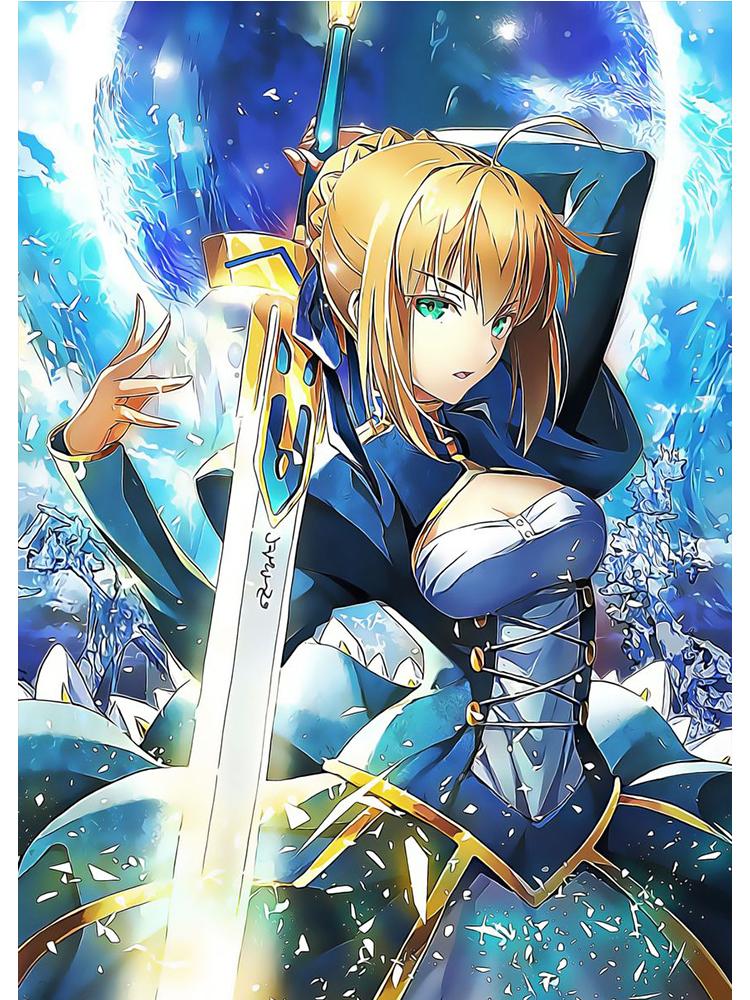 Fate Stay Night Япония аниме постер с фильмами Kawaii Холст Картина Настенная картина для детей Гостиная Украшение дома