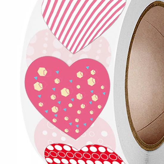 1 рулон наклейки в форме сердца праздничные красочные узоры художественная бумага наклейки на день Святого Валентина для пар