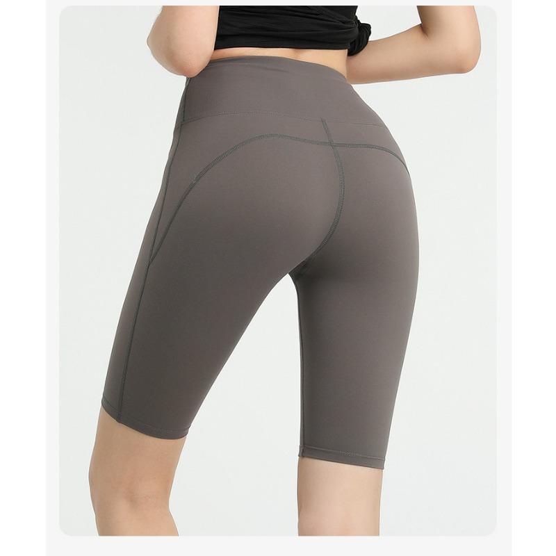 Женские дышащие брюки для йоги с высокой талией и подъемом бедер, эластичные, для похудения, с карманами