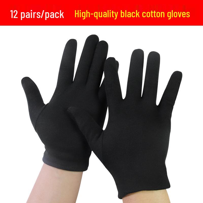 Unisex White Cotton Gloves for Beads and Driving - Breathable, Sweat-Resistant, Summer Wear