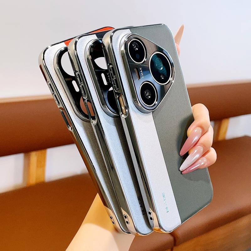 Двухцветный чехол для телефона HuaWei Pura 90 Pro Max 80 Ultra Pro с гальванической рамкой и жесткой задней крышкой из ПК