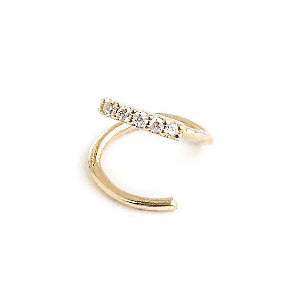 Fashion S925 Sterling Silver Rotating Single Row Zircon Personalized Street Earline Earrings