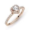 Pandora Rose Sparkling Elevated Heart Ring 188421c02