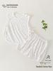 Baby Sleeveless Bamboo Fiber Summer Clothing Set - Breathable Two-Piece for Boys and Girls