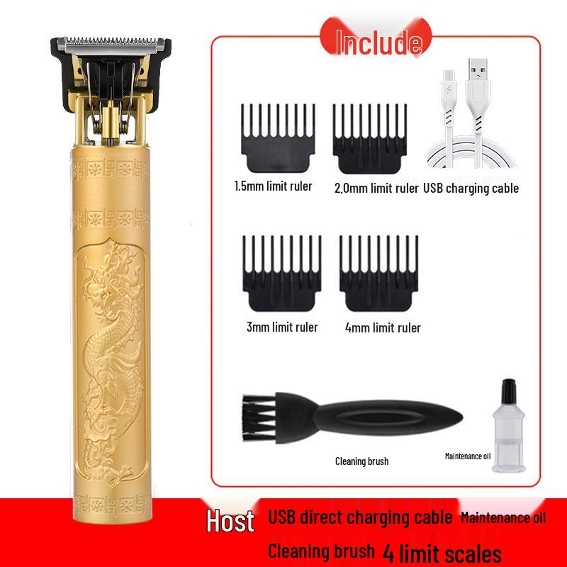 Электрическая машинка для стрижки волос T9 Bald - Профессиональная перезаряжаемая машинка для гравировки и бритья с масляной головкой