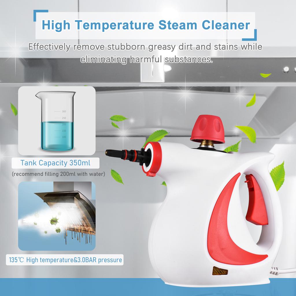 Handheld Steam Cleaner 1050W High Temperature Pressurized Steam Cleaning Machine with 9PCS