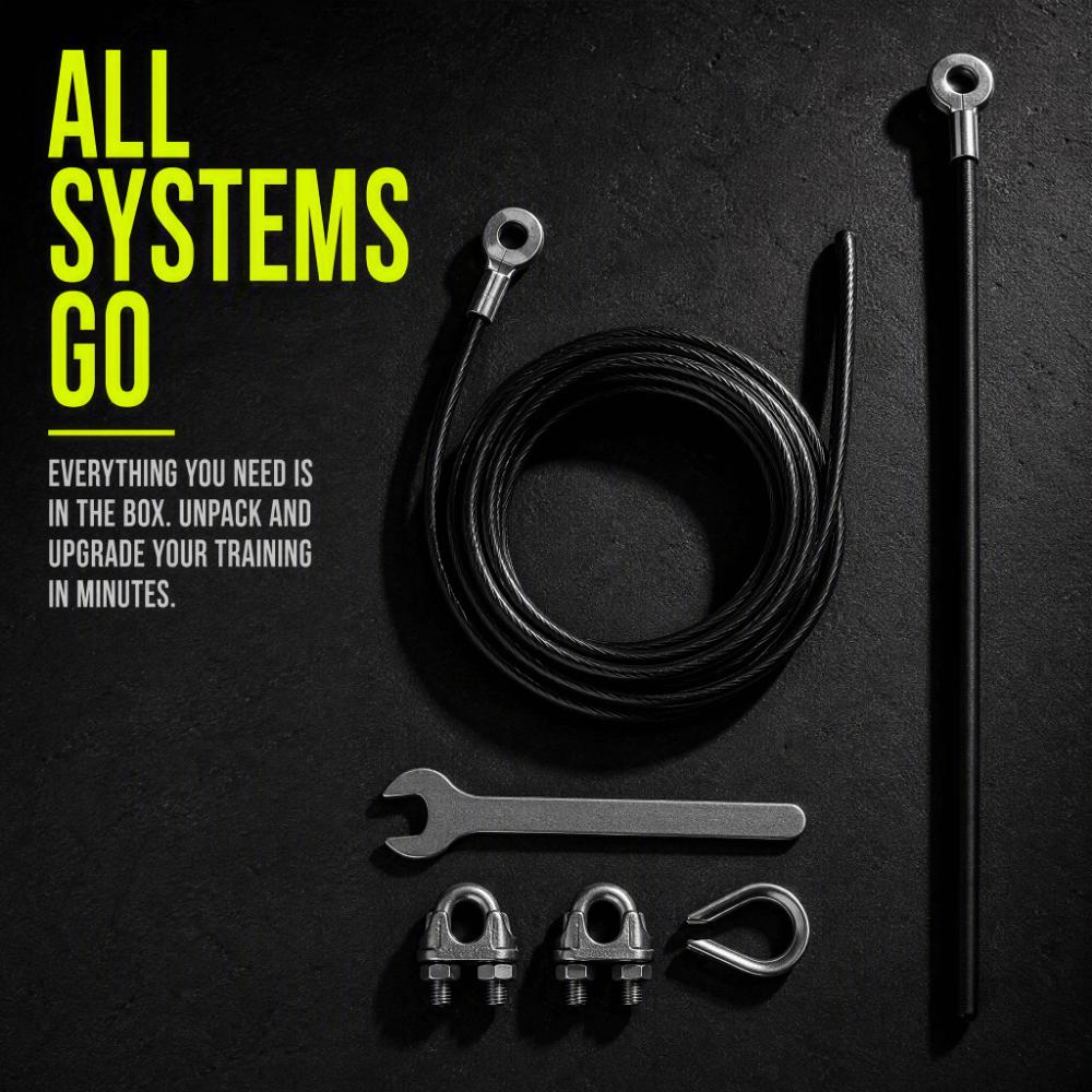 5pcs Black Coated Pulley Cable Adjustable Length Pulley Machine Wire Exercise Equipment