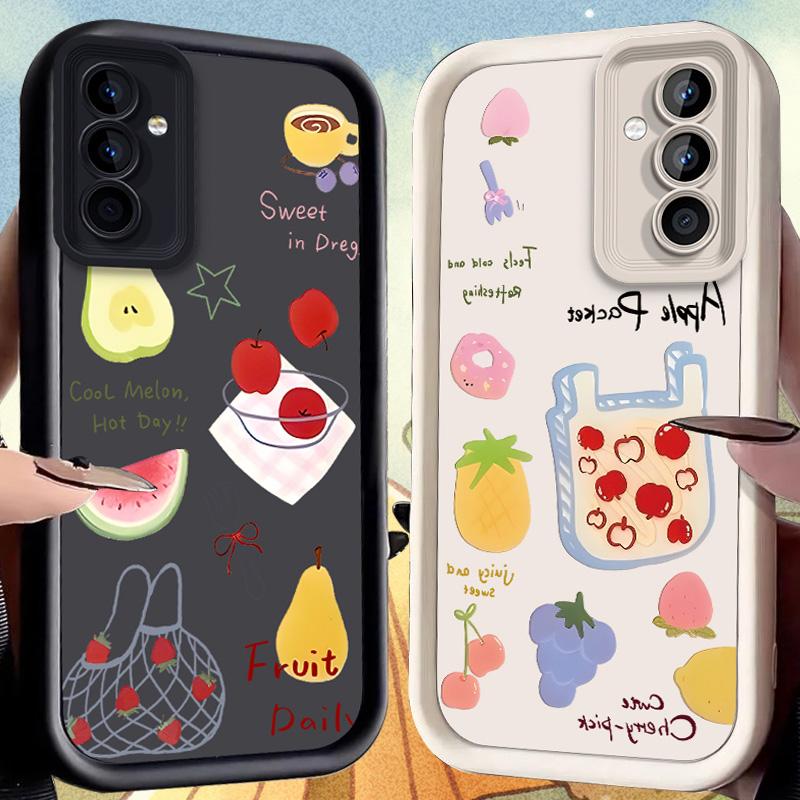 Чехол-пенал с рисунком "Фруктовая сумка" для Samsung Galaxy A53 A50 A50S A36 5G A35 A34 A33 A32 A30 A26 A24 A23 A22 A20 A16 A15 A14 A13 4G