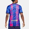 Nike Тренировочный спортивный футбольный трикотаж с короткими рукавами, Fan Edition, сезон 2021–2022 гг., Домашняя форма «Барселоны», мужские топы синего цвета DB5896-406