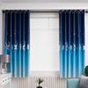Swan Printing Single-sided Blackout Short Curtain With Hanging Holes Drapes 1*2 M High
