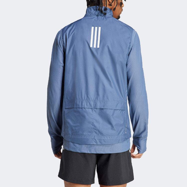 Adidas Жилет Over-The-Top в полоску с цветными блоками на молнии, мужская верхняя одежда, синий IN1496