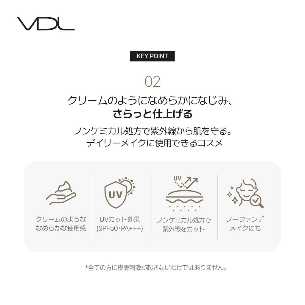 VDL Perfecting Sun Base 02 Tone Up SPF50 PA+++ База под макияж Солнцезащитная база UV База Tone Up Нехимическая Веганская Корейская косметика 40 мл