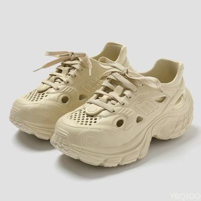 2025 Летняя Модная Толстая Подошва Противоскользящие Полые Дышащие Женские Спортивные Туфли Пляжная Верхняя Одежда Ремешок Удобные Сандалии