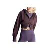 adidas Stella McCartney Sportswear укороченная толстовка с капюшоном женская толстовка темно-коричневого цвета IZ5011