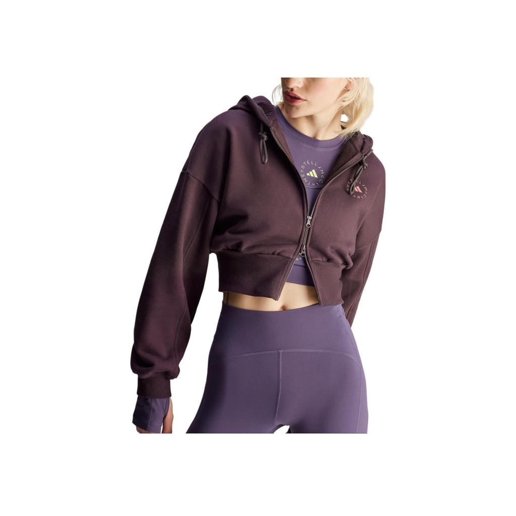 adidas Stella McCartney Sportswear укороченная толстовка с капюшоном женская толстовка темно-коричневого цвета IZ5011