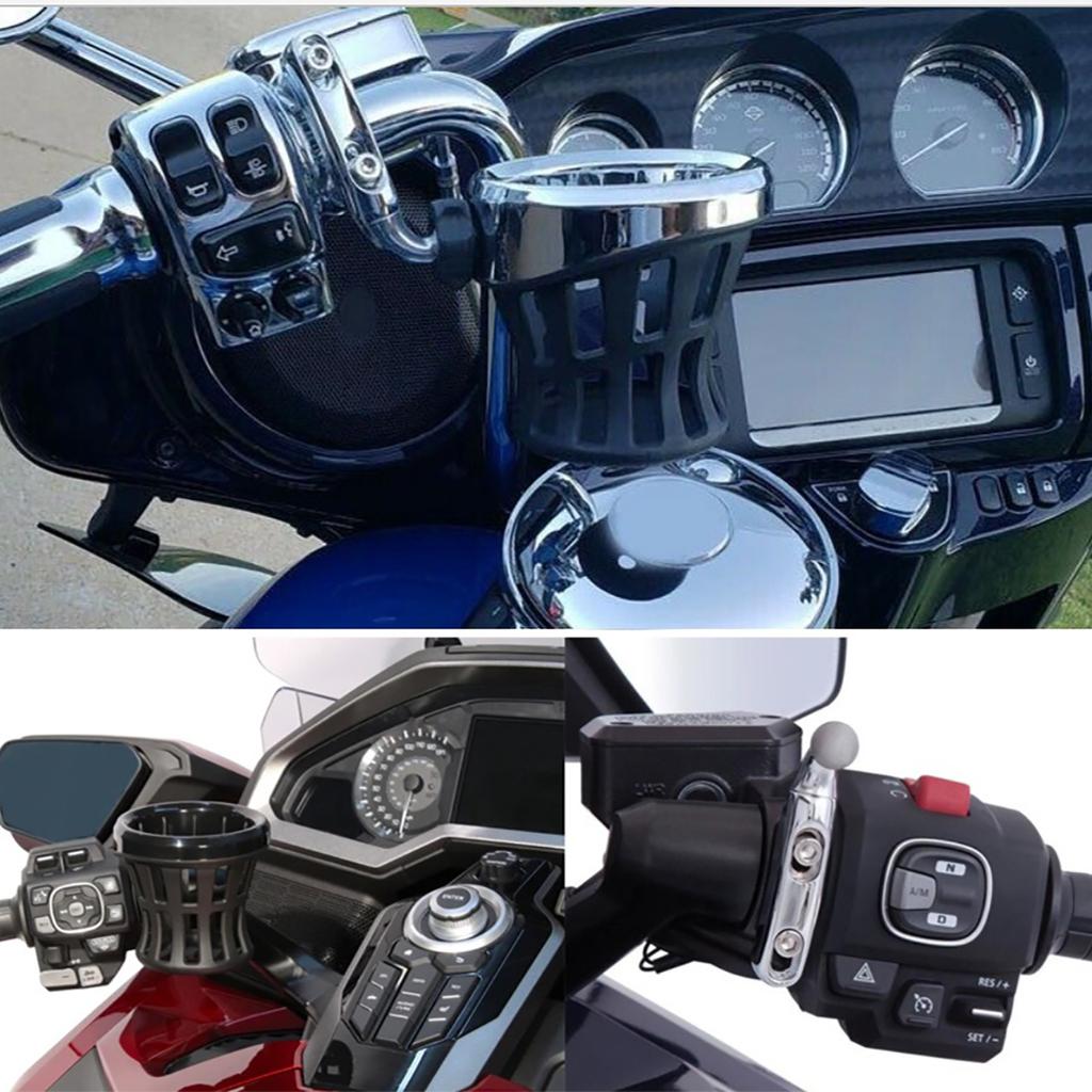 Universal Motorcycle Cup Holder, Adjustable Scooter ATV Water Bottle Handlebar Drink Cup Holder Mount Cage for Bike and Motorcycles