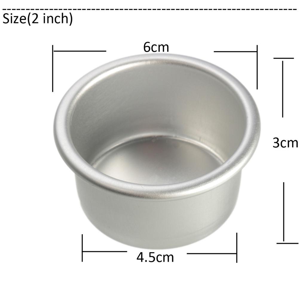 New 2 Inch Aluminum Alloy Non-stick Round Cake Baking Mold Pan Bakeware Christmas Tool(Color:Silver)