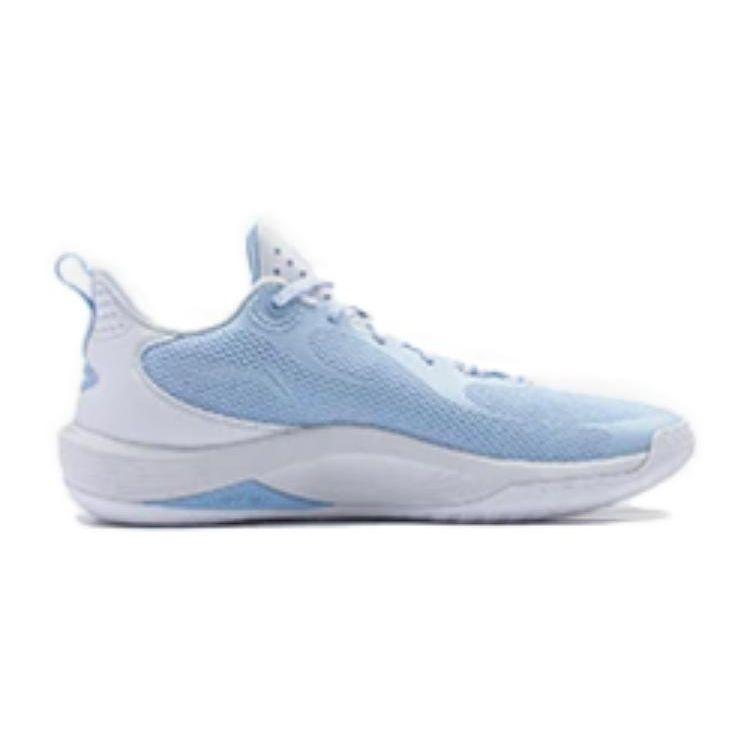 Li Ning Flashing Anti-Slip Durable Low-Top Basketball Shoes Men Sneakers White Blue ABPU001-3