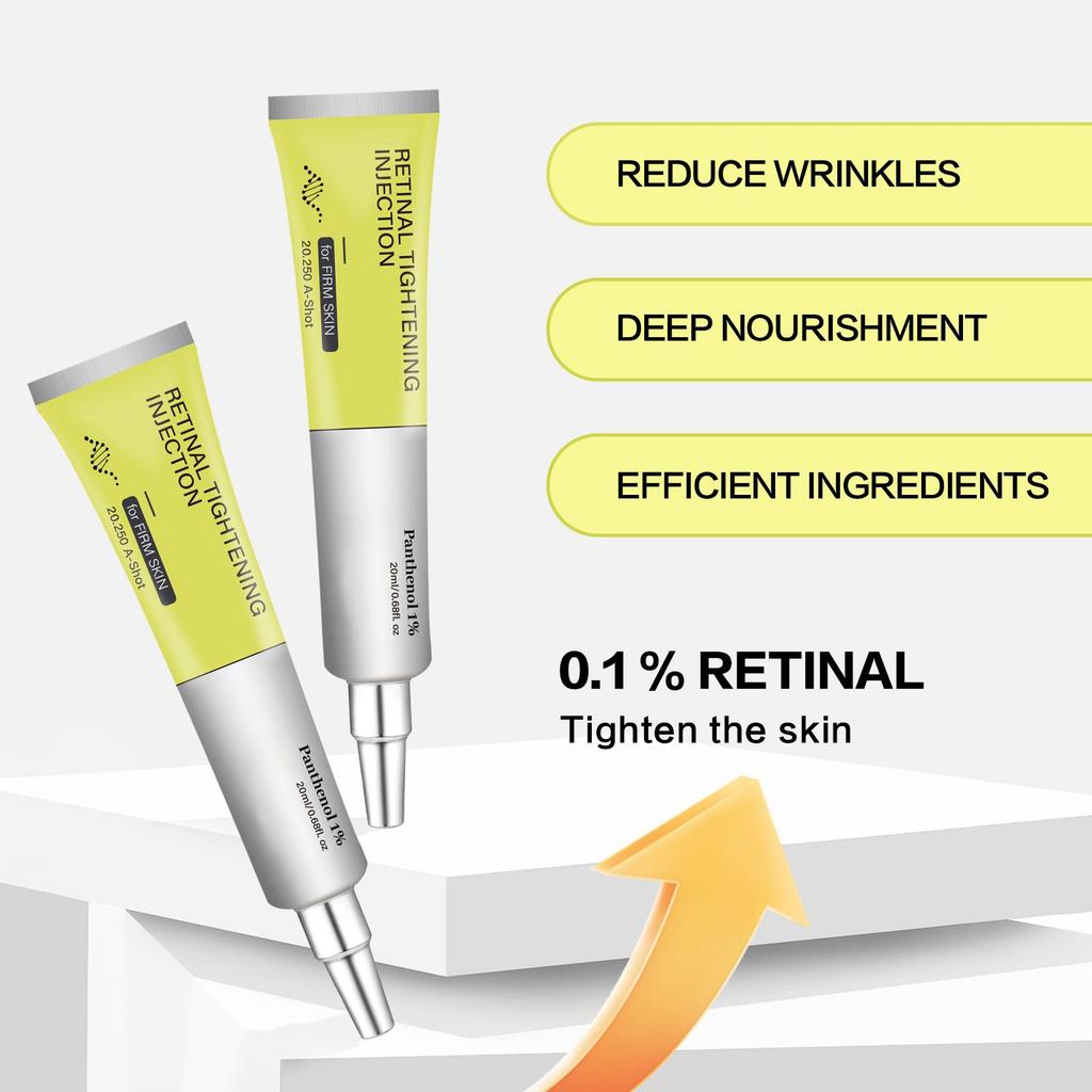 Retinol Eye Cream Tightens, Moisturizes, And Soothes The Eye Skin. Moisturizing Massage Moisturizes And Tightens The Eye Skin.