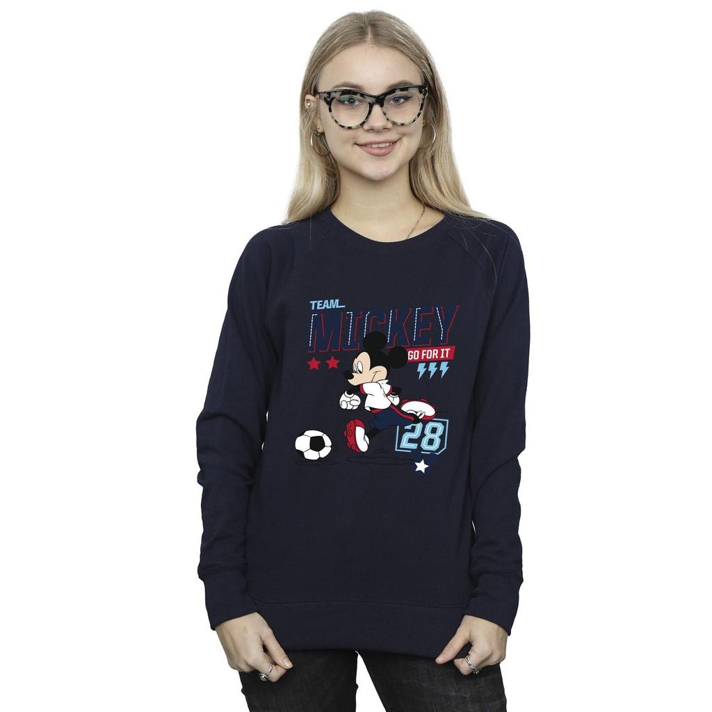 Disney Womens/Ladies Mickey Mouse Team Mickey Football Sweatshirt