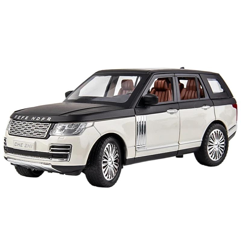 1/24 Land Rover Range Rover Suv Car Model Simulation Sound and Light Pull Back Alloy Car Collection Ornaments Boy Toy Car Gifts