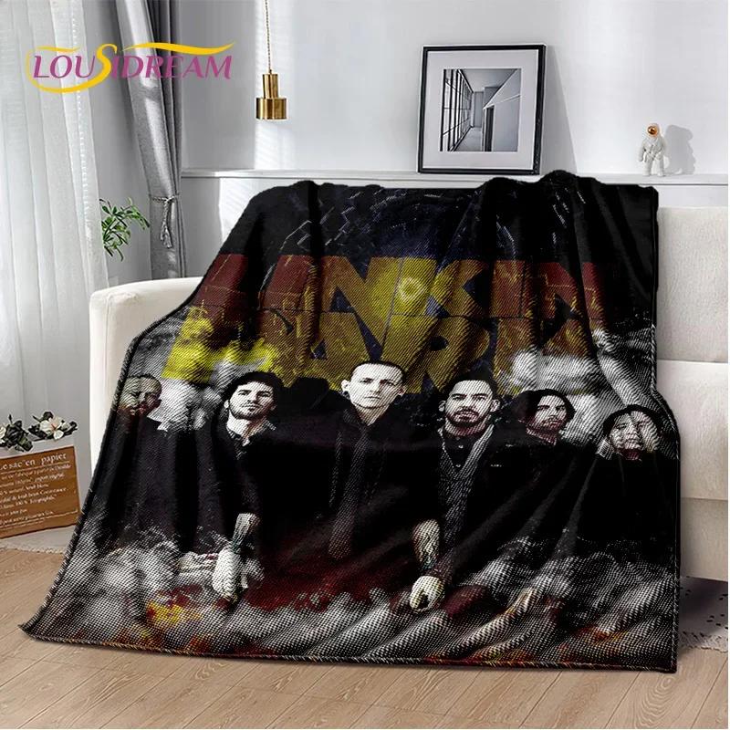 Retro Rock Band 3D L-Linkin-Park Soft Blankets,Keep Warm Throw Blanket Comfortable Blanket for Picnic Beds Sofa Home Bedroom Kid