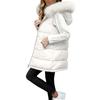 Women's Long Vest Plain Sleeveless Hood Winter Vest Outwear Jacket Lightweight Warm Coat Outerwear