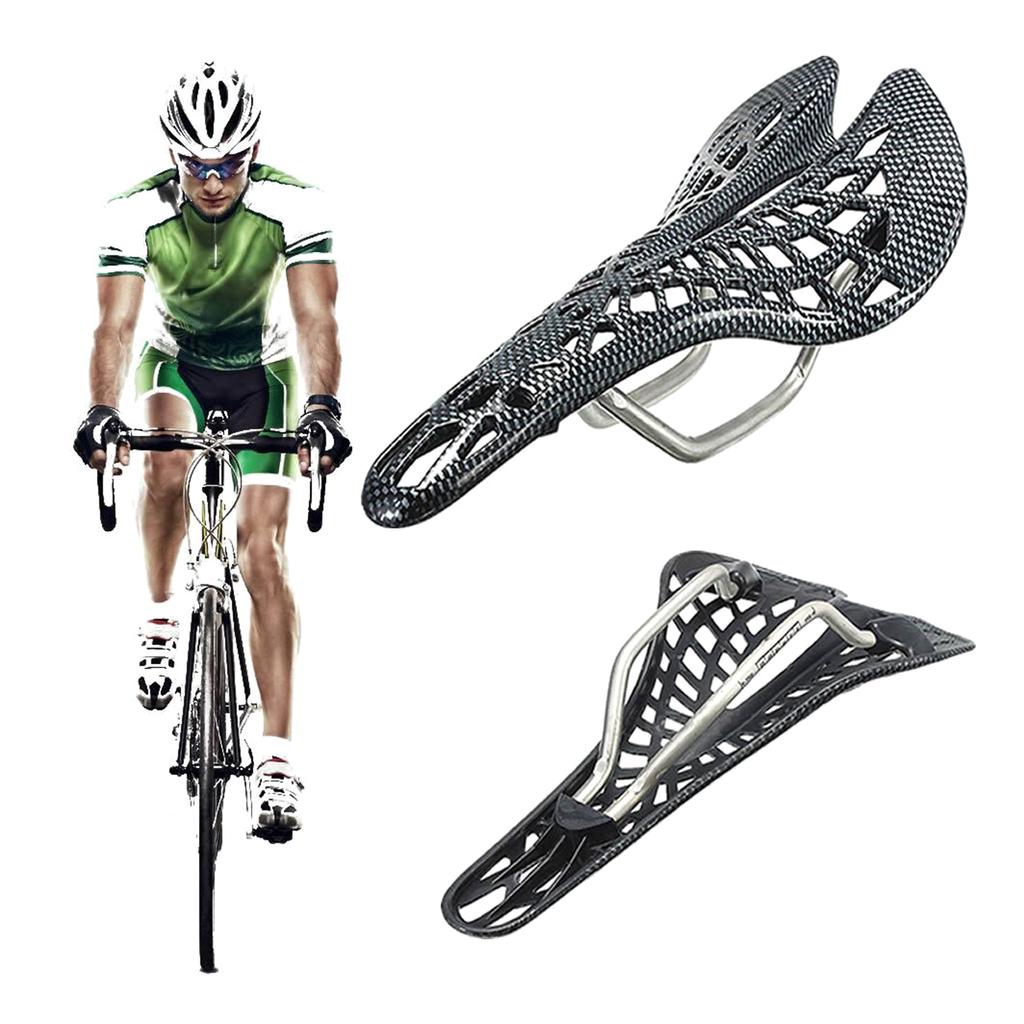 Mountain Road Bike Seat Saddle Adjustable Carbon Fiber Bike Seat Shock Absorbing Bike Saddle for Road and Mountain Bike