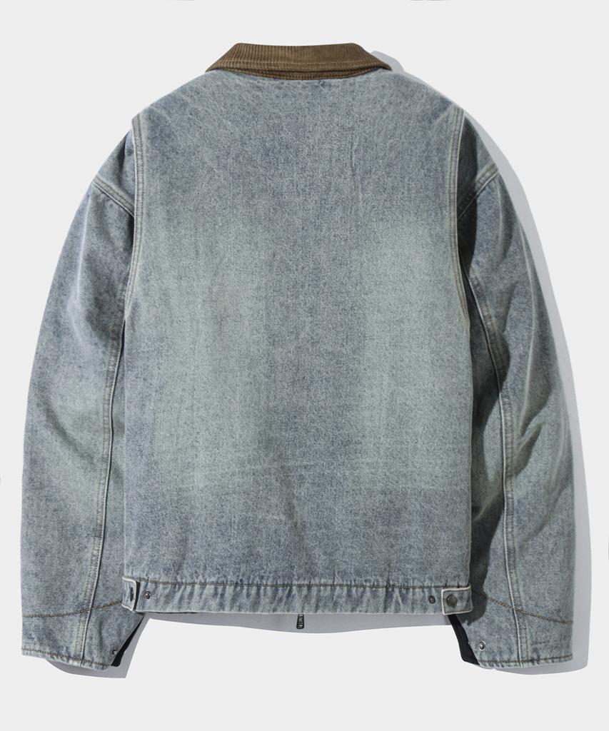 Джинсовая куртка Dimitri Black 2Way Og Fade Wash Detroit с стеганой отделкой_Пыльный индиго