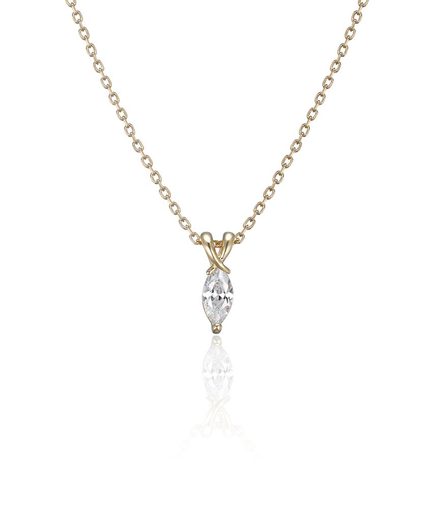 Akarki 14K Navette Necklace